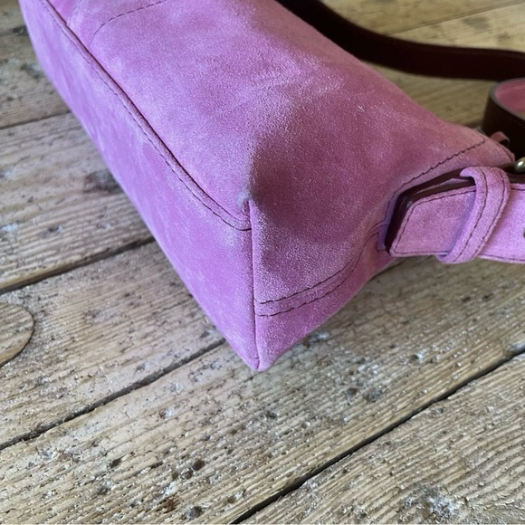 COACH HAMPTONS DEMI PINK SUEDE BAGUETTE 7470 Vintage 2004 Y2K - Picture 7 of 15